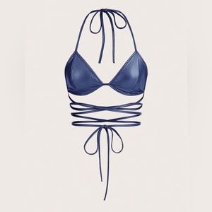 Purple holographic swim top